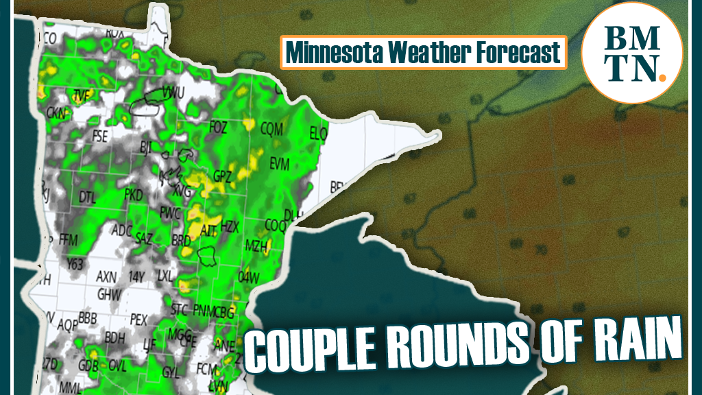 Latest on two rounds of rain on the way to Minnesota