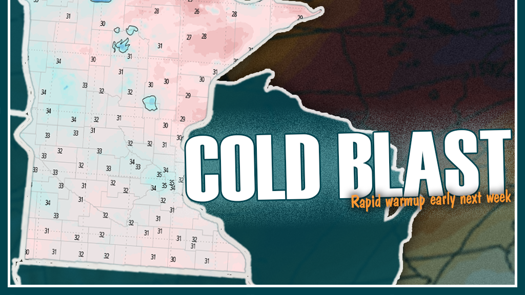 Freezing air moves in ahead of rapid warmup early next week