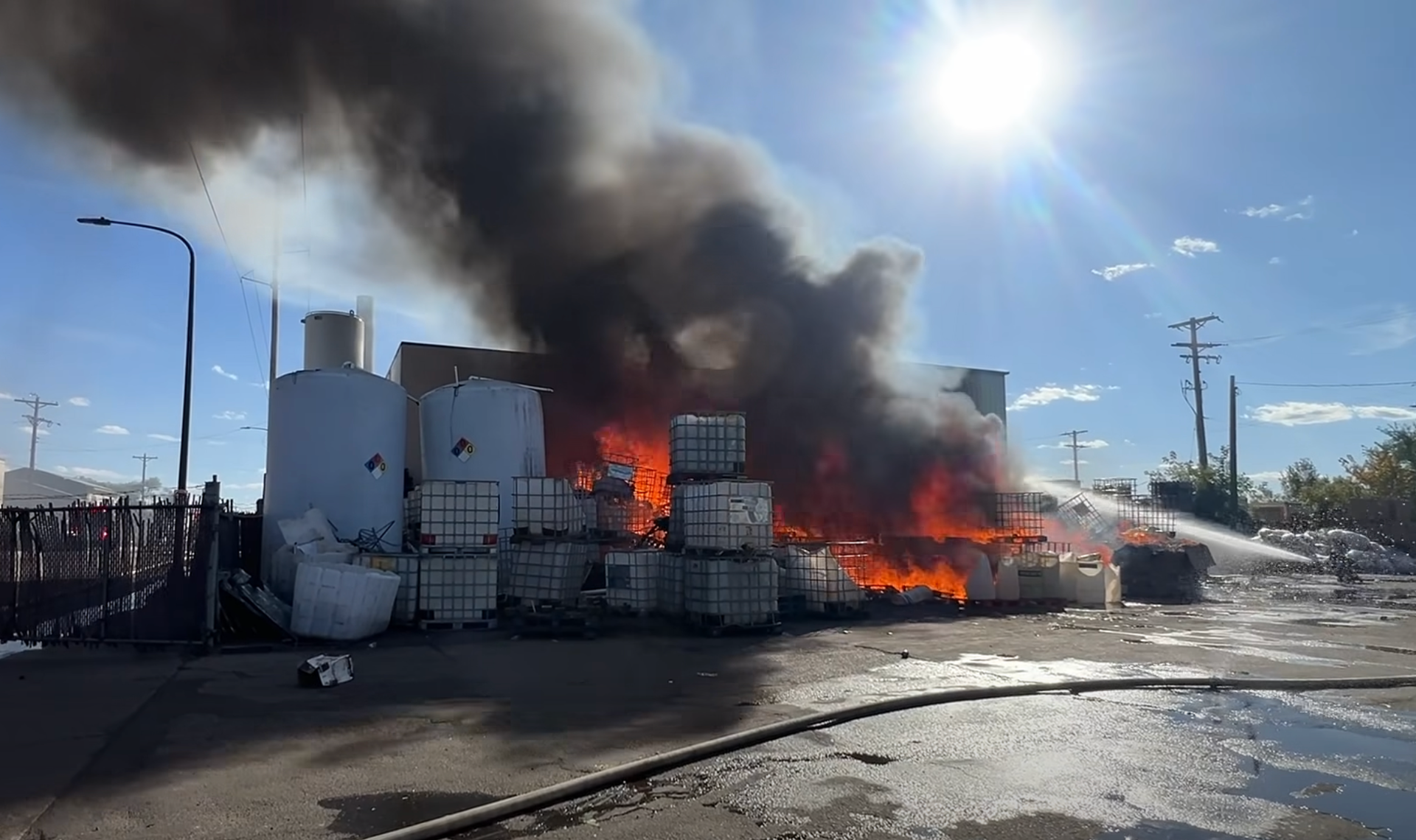 What caused the heavy, black smoke in St. Paul on Sunday?