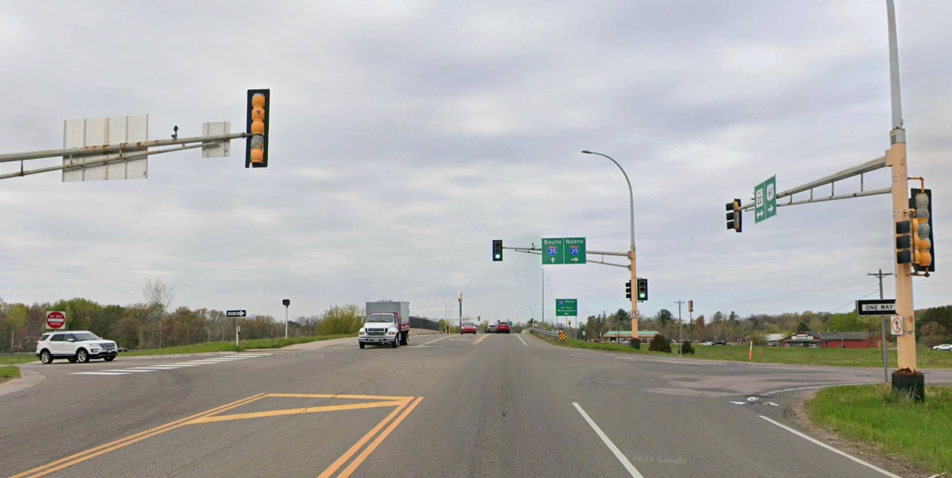 Man on motorized wheelchair hospitalized after being struck by semi-truck