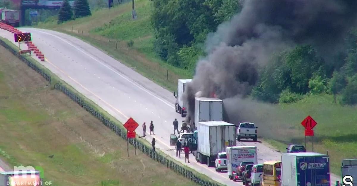 Trucker Dies After Fiery I-35 Crash Despite Heroic Rescue Efforts ...