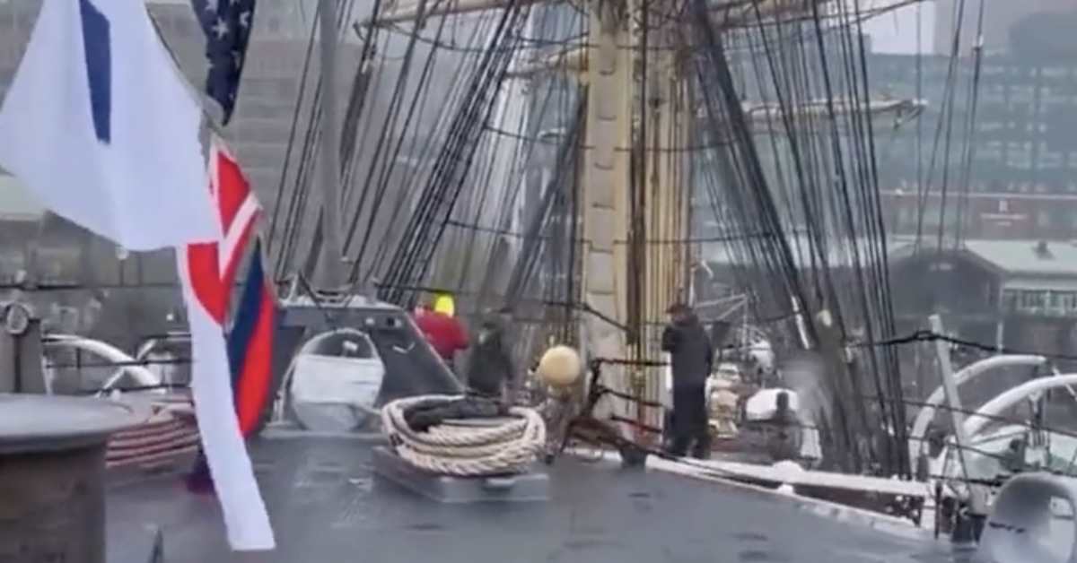 Watch Moment huge sailing ship crashes into new USS MinneapolisSt