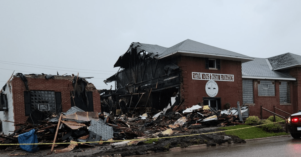 Starbuck Meat Locker processing plant destroyed in Saturday fire