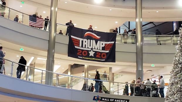 "Trump Flag Drop" at Mall of America.