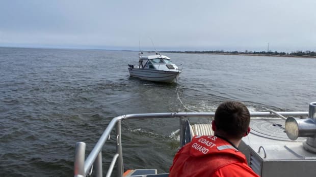 The Coast Guard towed the boat to Rice's Point Landing.