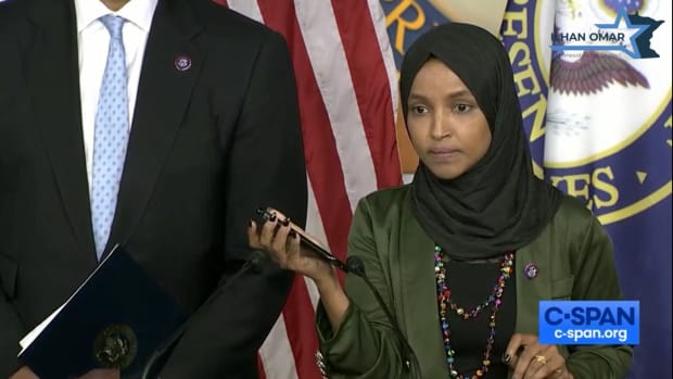 ilhan omar press conference voicemail screengrab 11.30.21