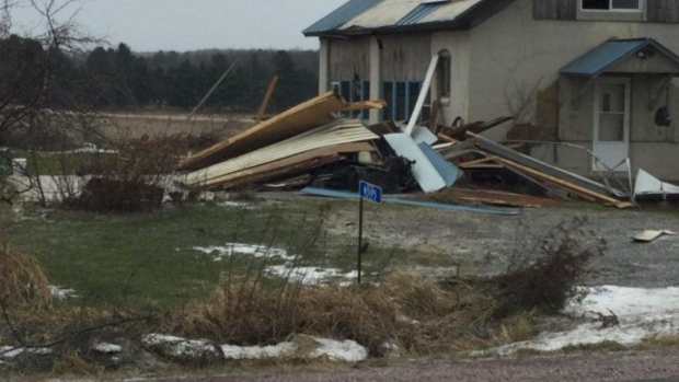December tornado damage near Neillsville Wisconsin