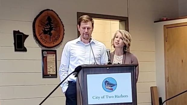 Mayor Chris Swanson and his wife.