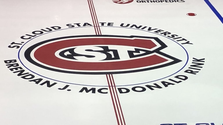 St. Cloud State's Josh Luedtke hospitalized after being taken off ice on stretcher