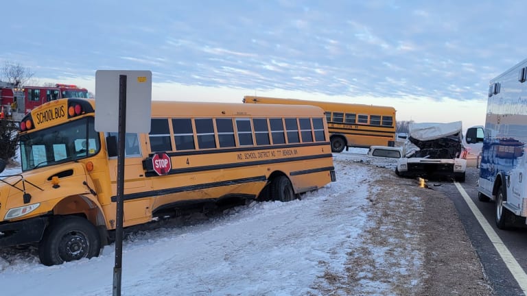 8 kids on school bus involved in crash in west-central Minnesota