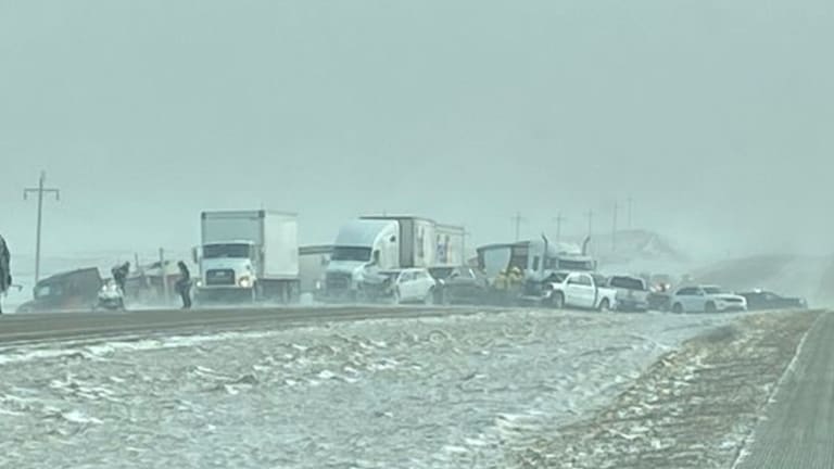 Photo shows massive pileup on I-94 in blizzard-hit North Dakota
