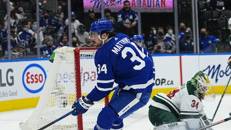 Matthews scores twice, Wild drop another to Maple Leafs