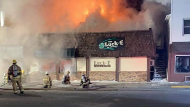 Fire destroys Luck-E bar in western Wisconsin