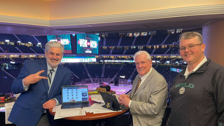 How did Paul Allen's first time doing hockey play-by-play go?