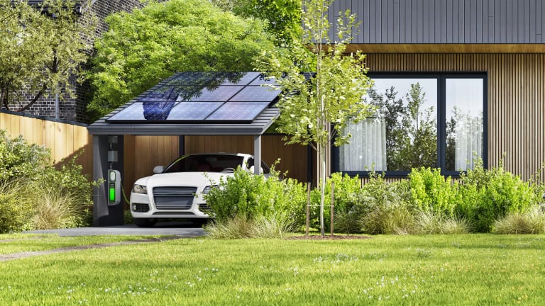 Put high utility and gas prices in the rearview with solar power and EV charger