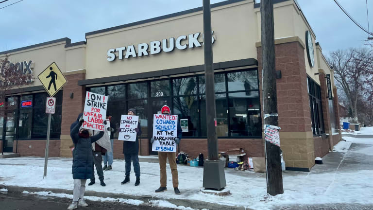 Starbucks workers strike at two Minnesota stores on Red Cup Day