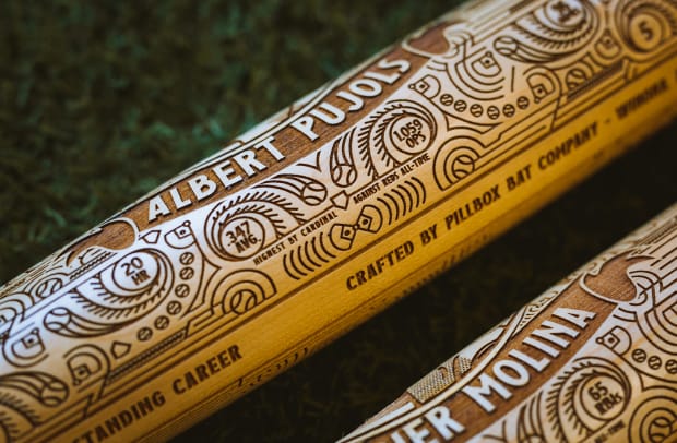 Yadier Molina Laser-Engraved Wood Baseball Bat