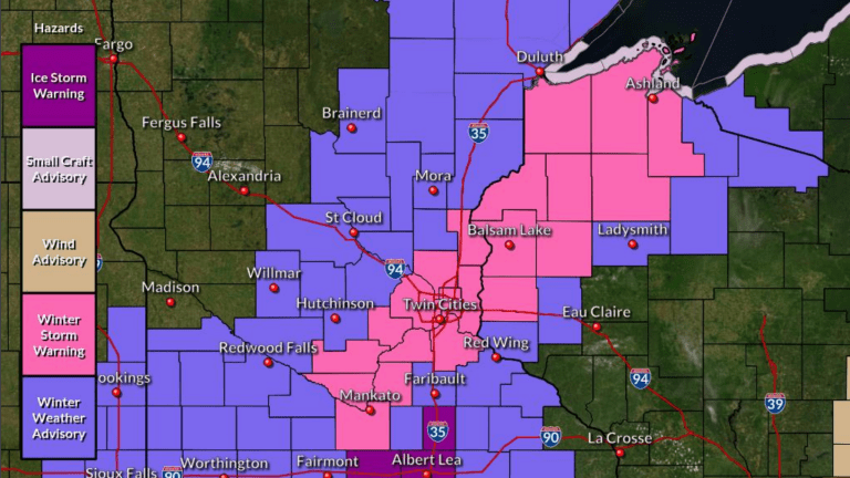 Winter storm warning, ice storm warning issued in Minnesota - Bring Me ...