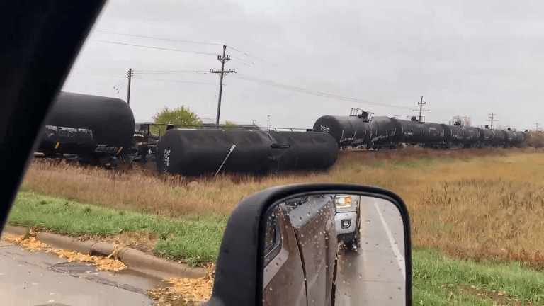 'Let's get the f*** out of here': Video shows moment train derails in Fairmont