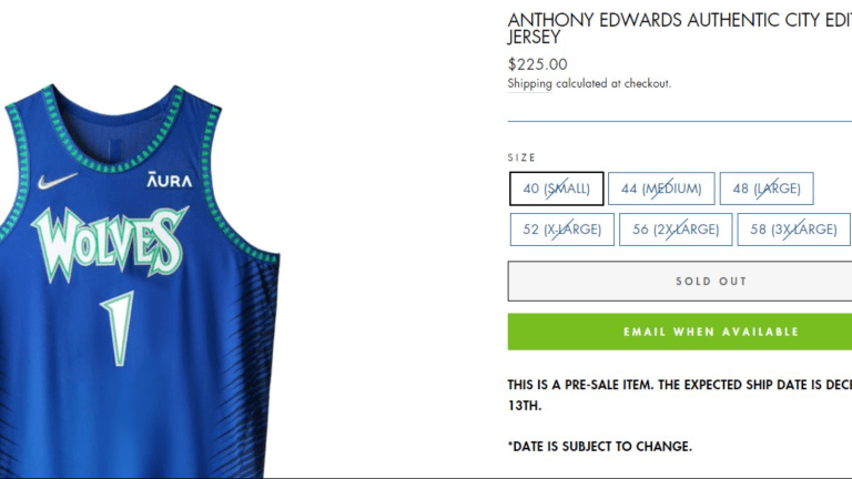Anthony Edwards City Edition Timberwolves jerseys sell out immediately