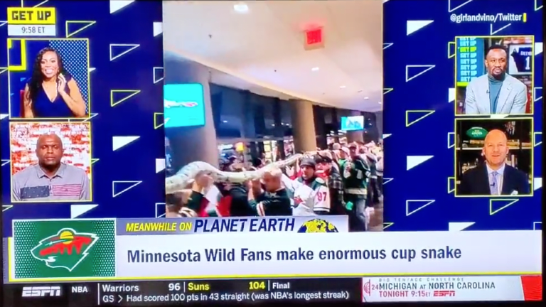 ESPN's 'Booger' makes fun of Minnesota Wild fans' record cup snake