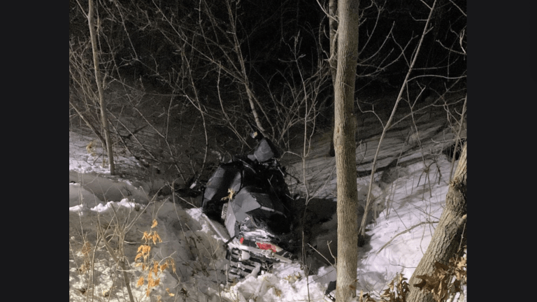 Man hospitalized after snowmobile crash in Stearns County
