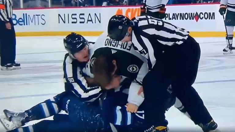 Watch: Foligno knees Winnipeg player in the face, Wild lose