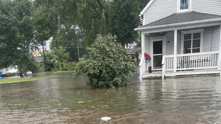 Flash flooding as torrential rain hammers Cambridge