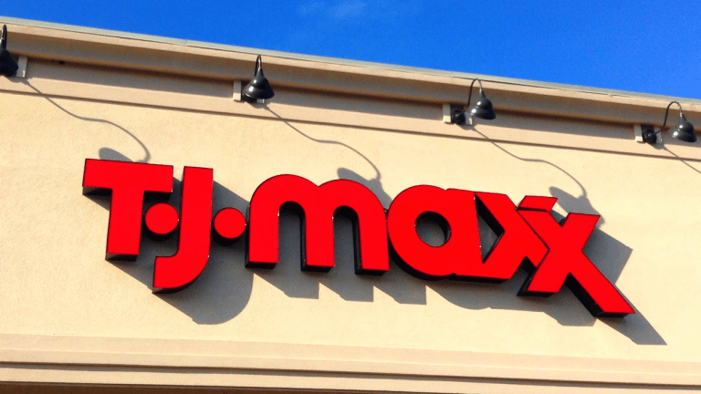 TJ Maxx storefront entrance, inside shop, Stock Video