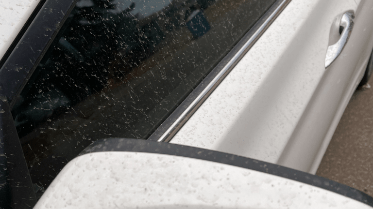 Dust, rain leaves vehicles caked in mud in the Twin Cities