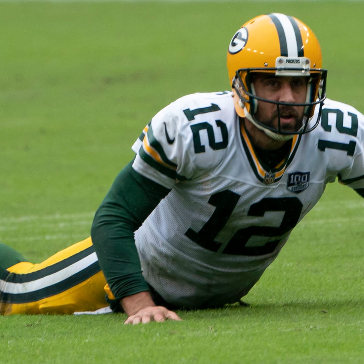 Aaron Rodgers gets completely trucked by ex-teammate