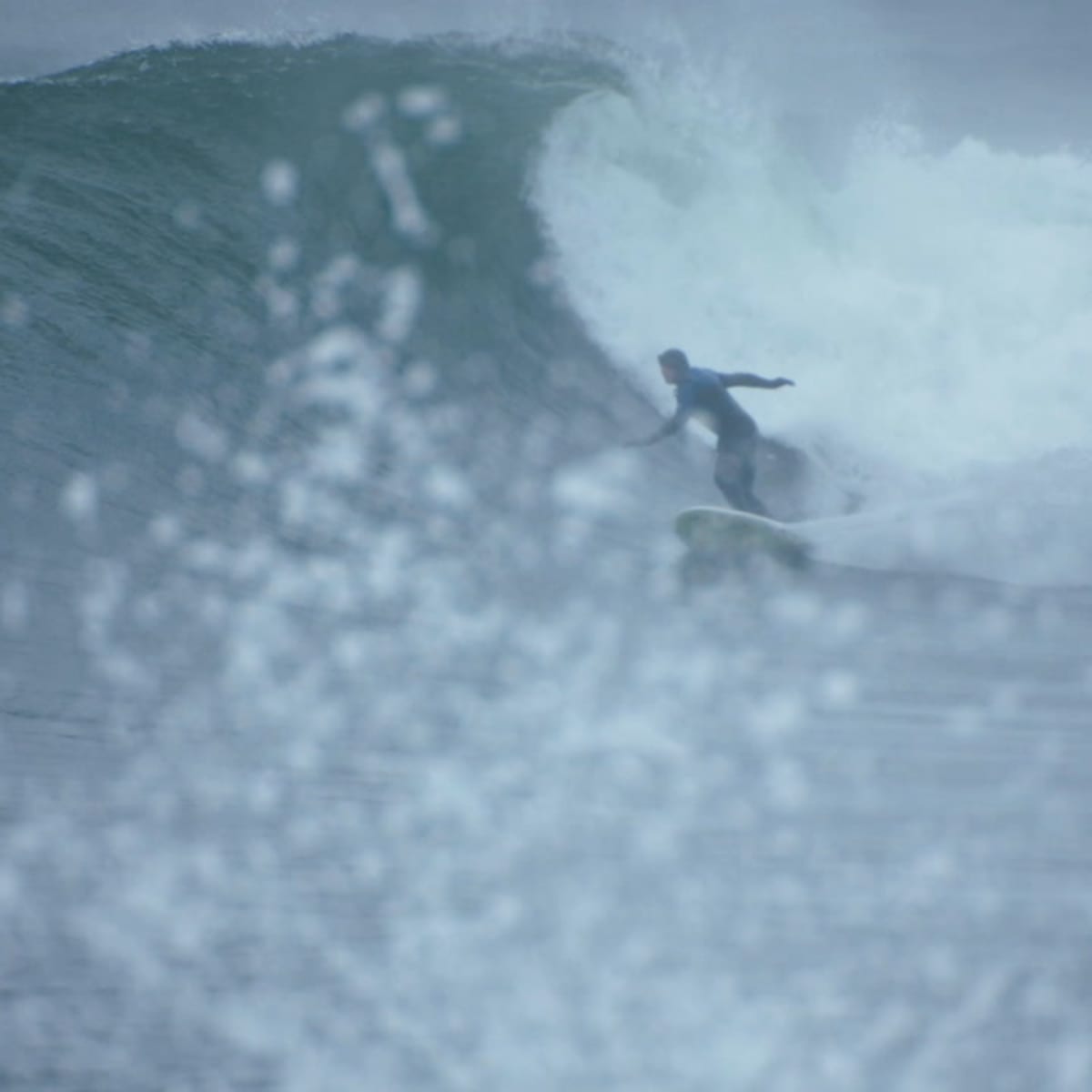 Pro surfer Ben Gravy on a stormy Lake Superior Jan. 5 2022