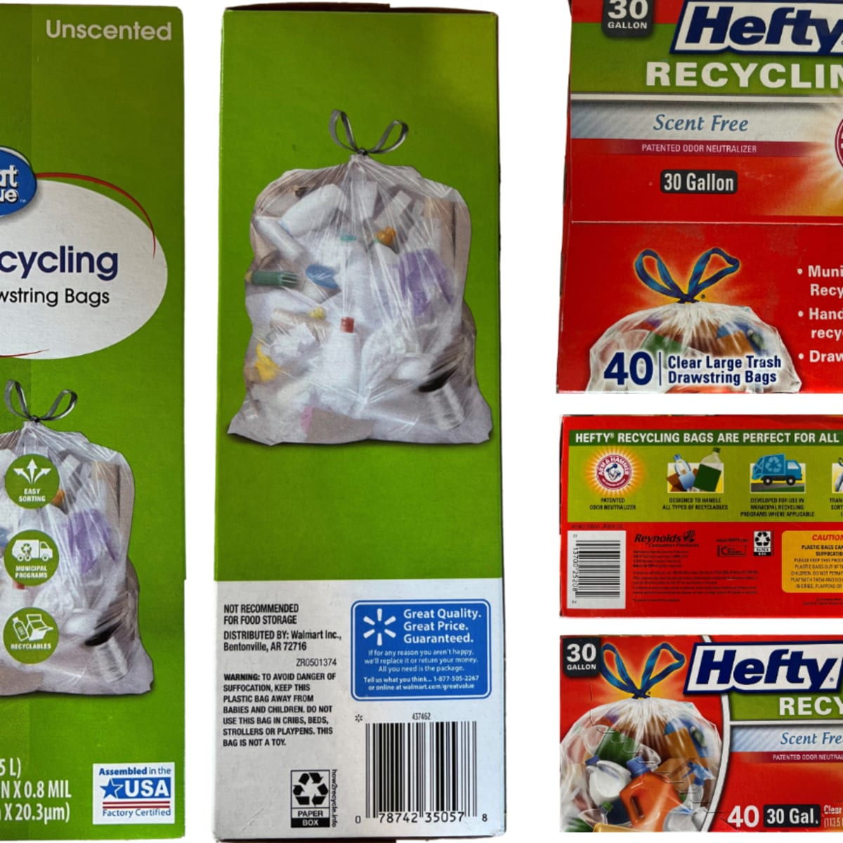 Hefty recycling bags 30 gallon sales