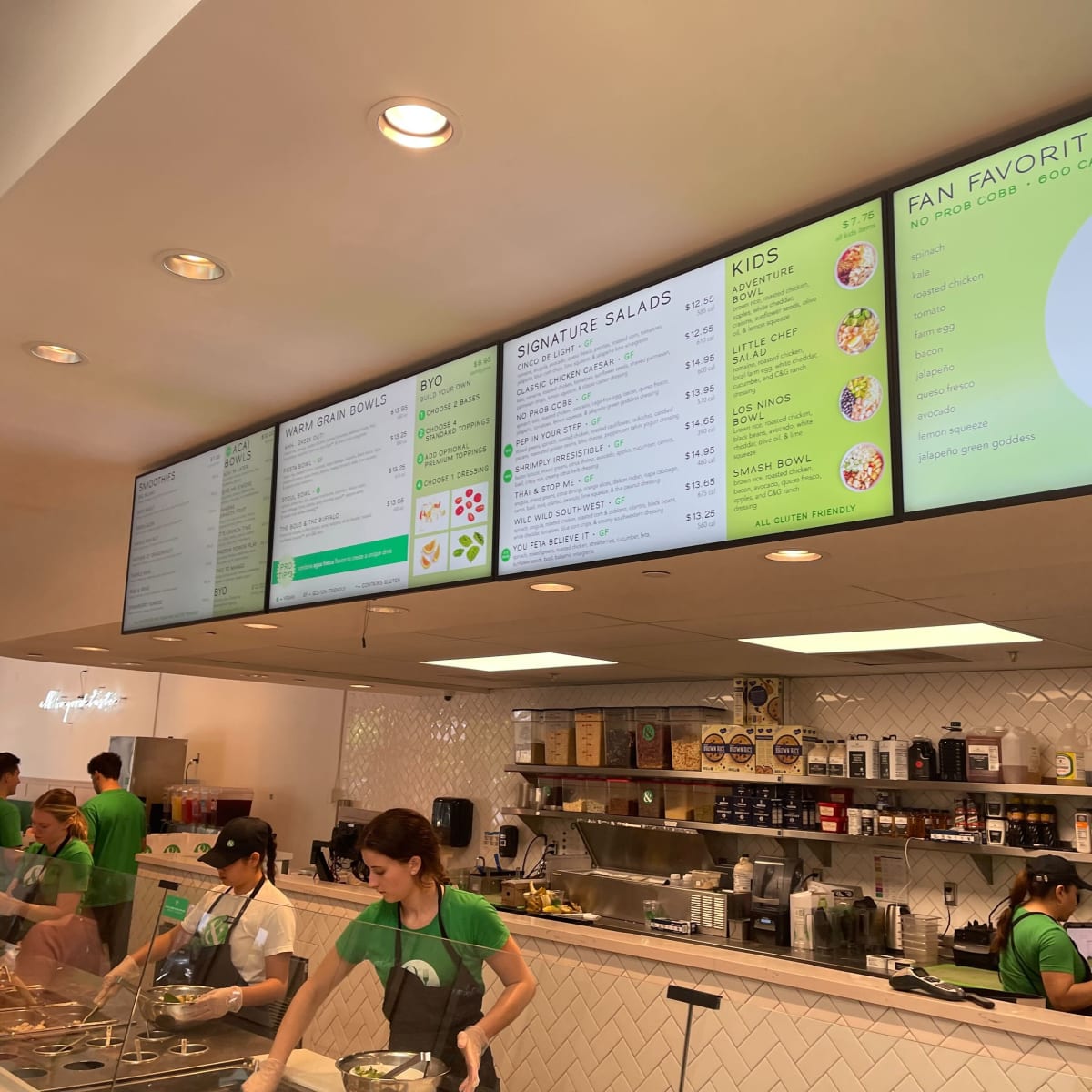 Crisp and green menu top