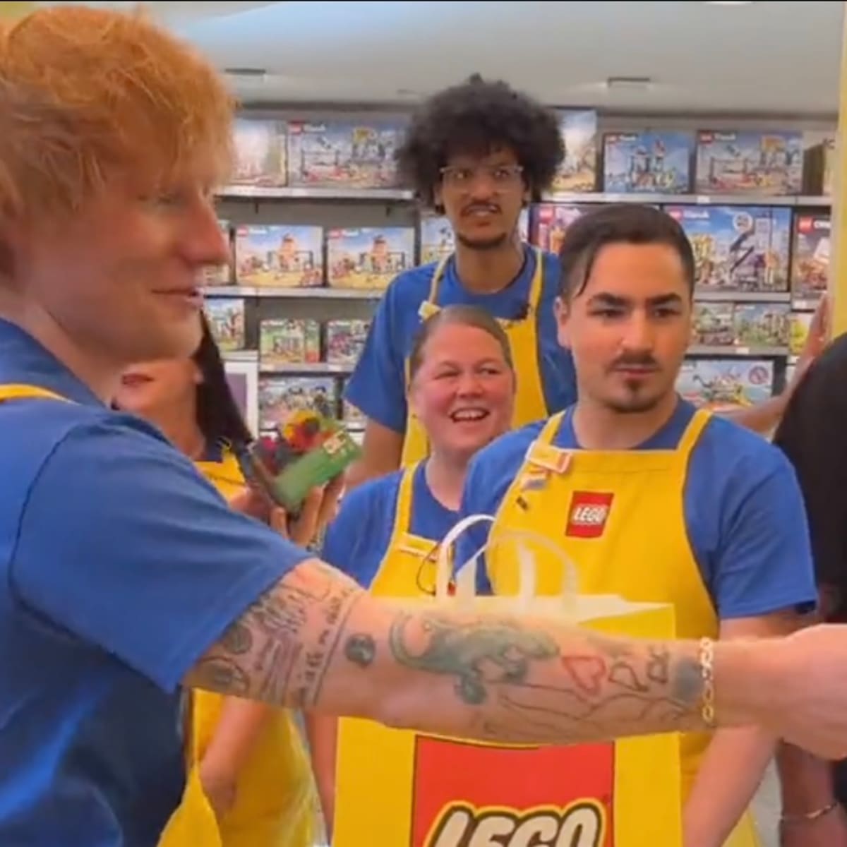 Ed Sheeran surprises customers by serving them at MOA Lego store