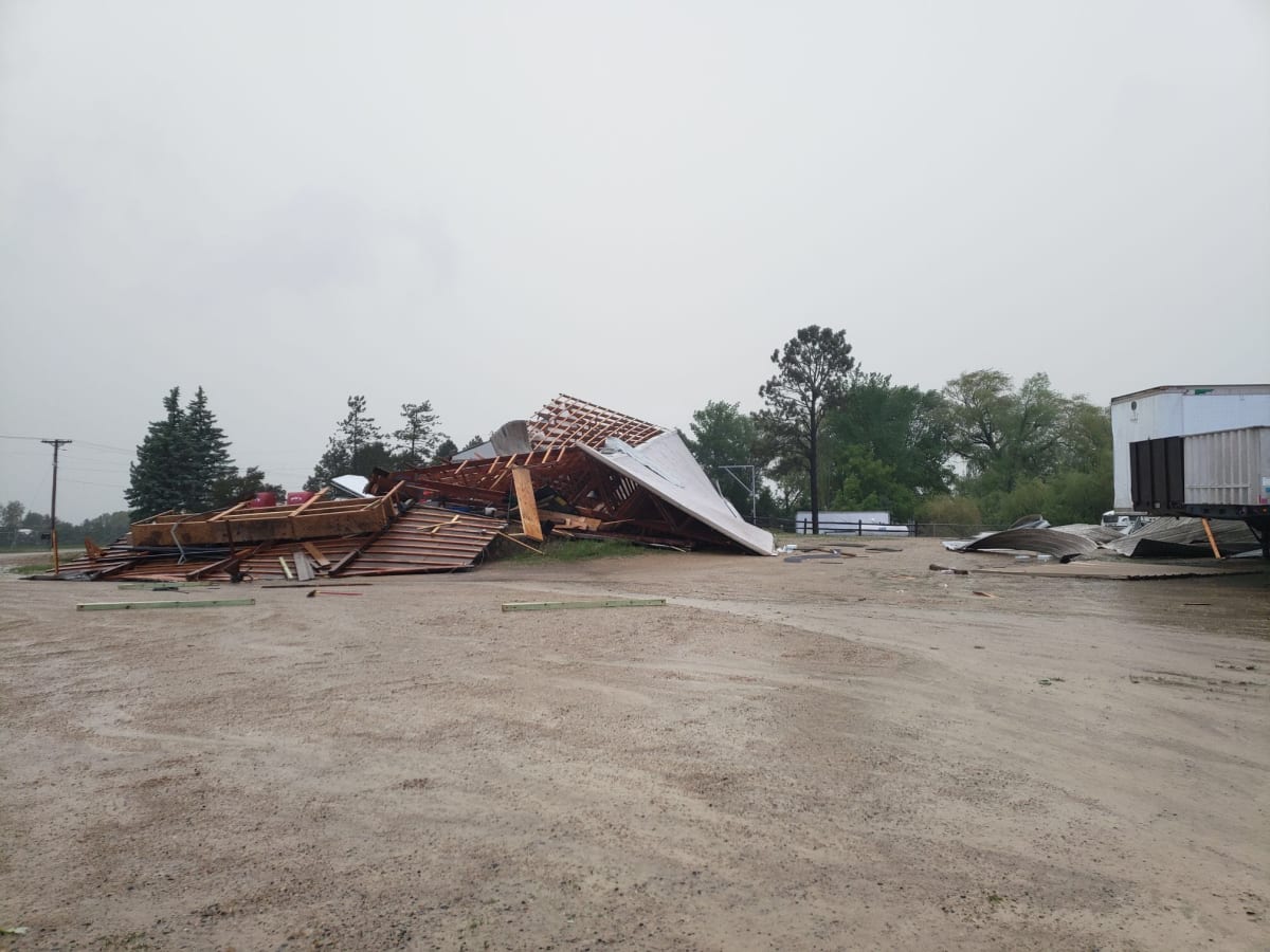 Storm Damage Building Blown Over In Farmington Reports Of Baseball Sized Hail In Southeast Minnesota Bring Me The News