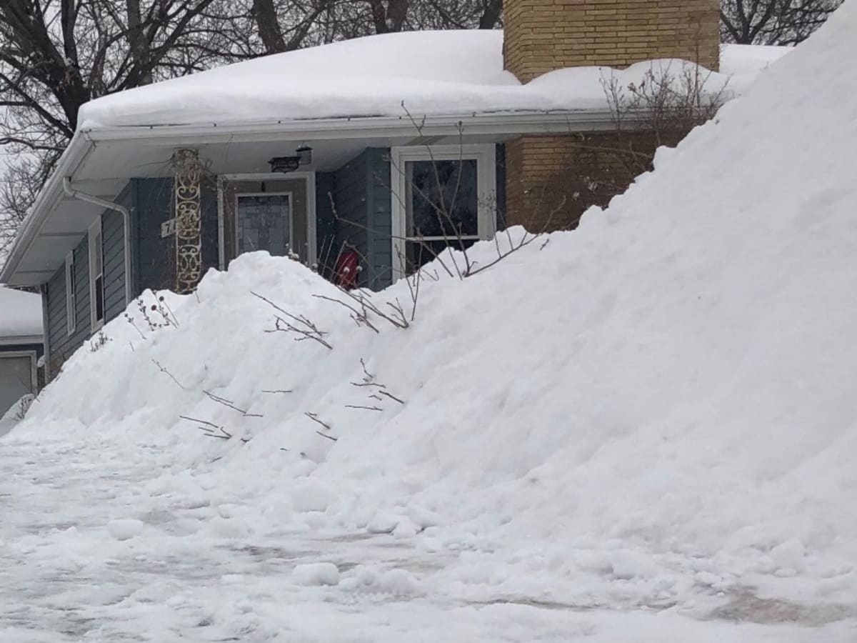 Snow piling up in Twin Cities