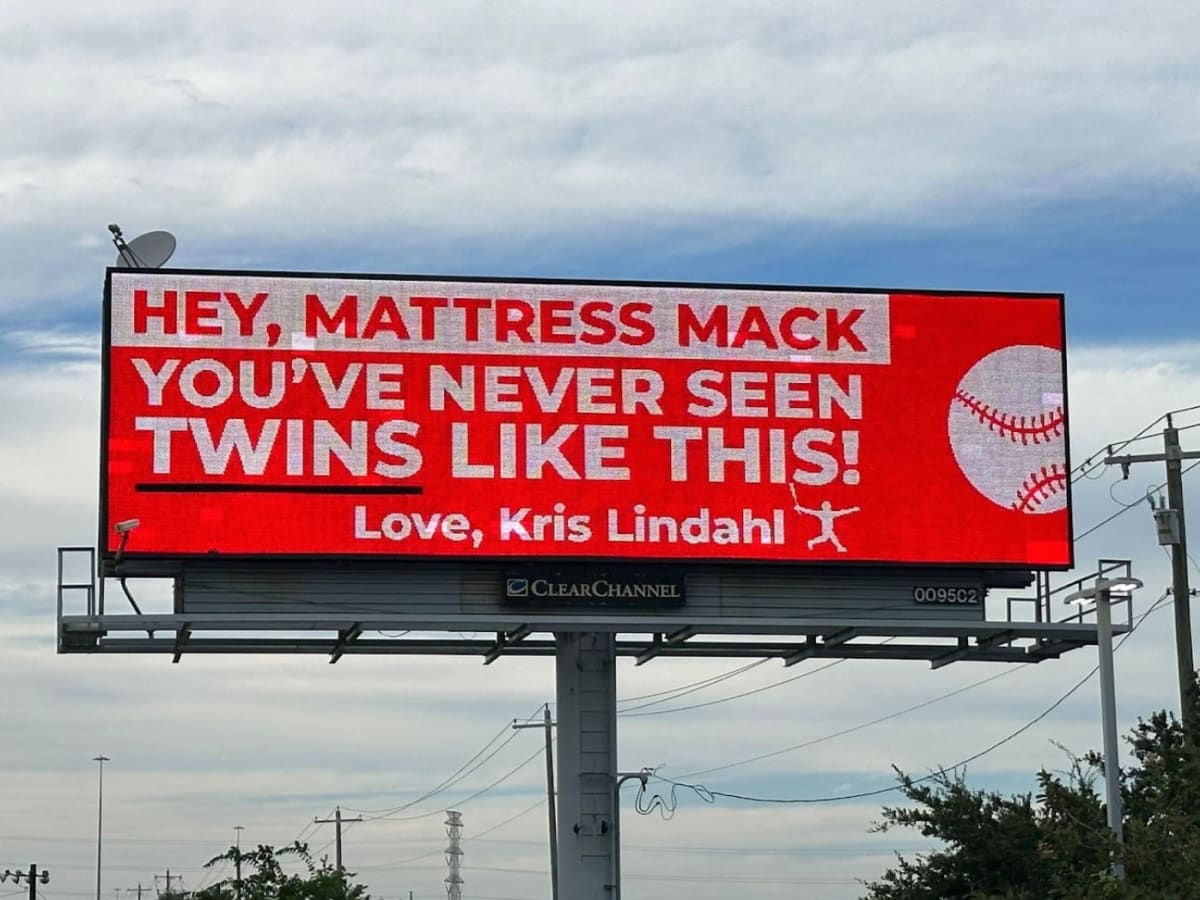 We Love Twins', Jim Mattress Mack McIngvale buys billboard spots in  Minnesota for ALDS