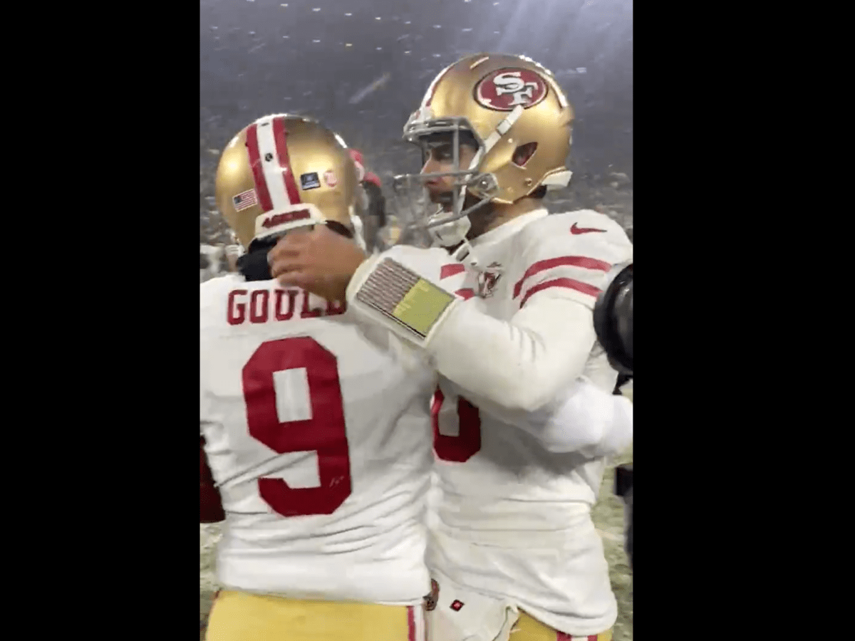 Green Bay, United States. 22nd Jan, 2022. San Francisco 49ers' Jimmy  Garoppolo (10) throws during warmups before a NFC divisional playoff NFL  game against the Green Bay Packers at Lambeau Field in