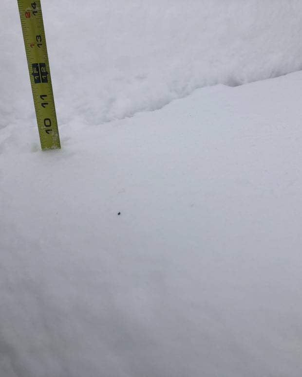snow, tape measure