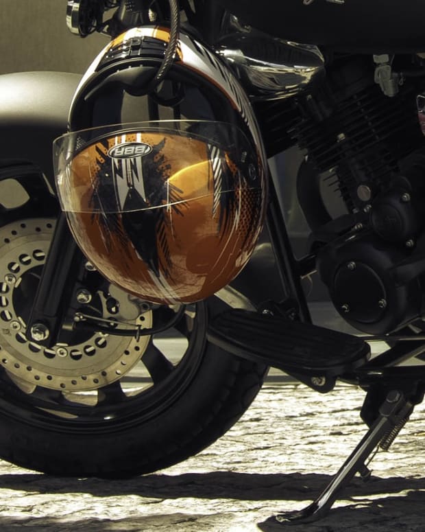 Motorcycle and helmet