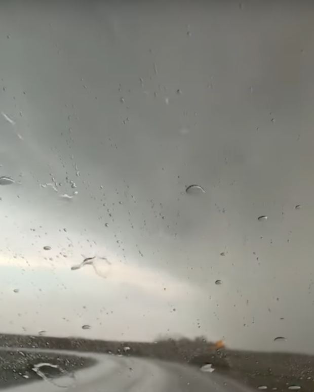 A tornado-warned storm near Waterville, Minnesota on April 28, 2025.