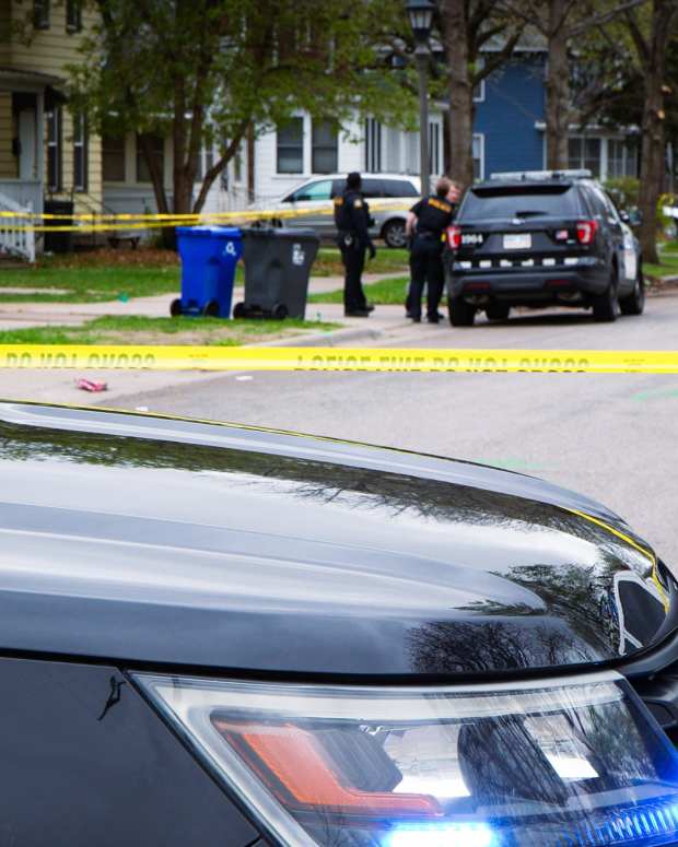 The scene of a homicide in St. Paul on Friday, May 2.