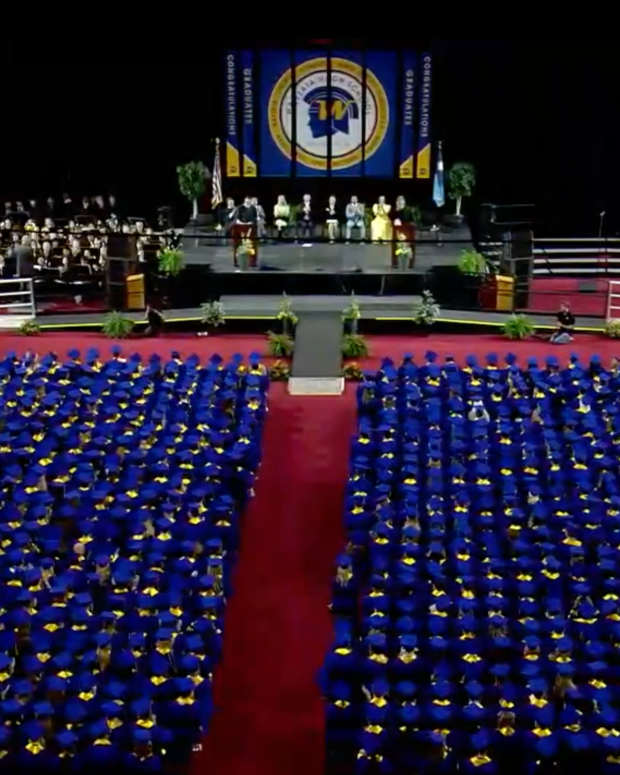 The 2025 Wayzata High School graduation ceremony at 3M Arena at Mariucci in Minneapolis.