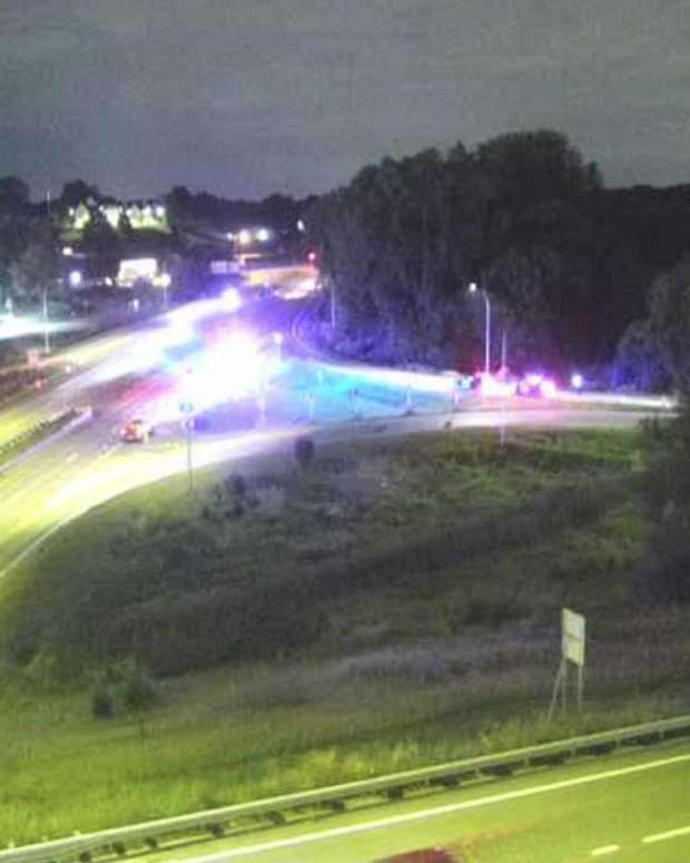 A view of the crash from a MnDOT traffic camera, via MN CRIME.