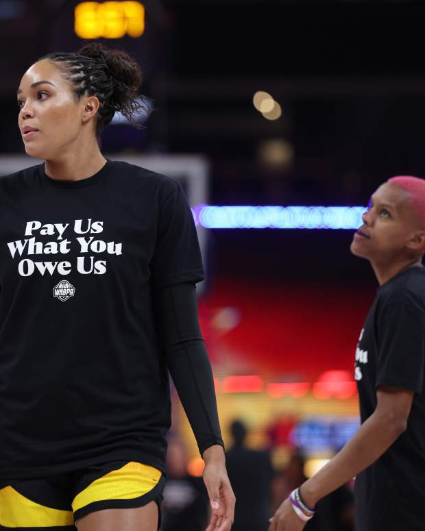 Napheesa Collier (24) looks on before the 2025 WNBA All Star Game