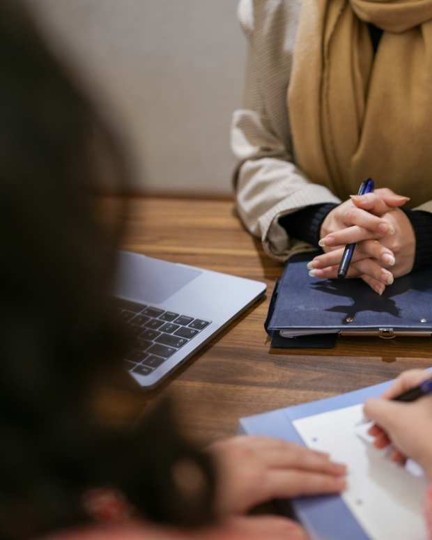Two women at a job interview