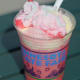 Cotton candy soda poured over Kemps vanilla ice cream and topped with cotton candy.At German Root Beer and Popcorn, located east of Chambers Street, just south of the Grandstand