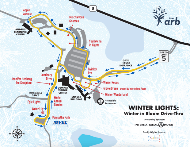 Drive Through Winter Light, Minnesota Landscape Arboretum Map