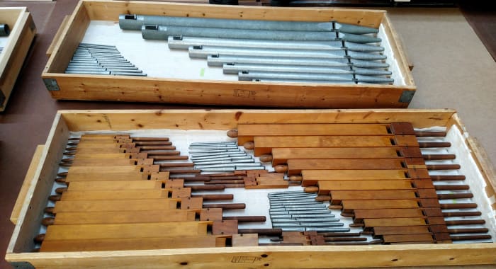 The repaired pieces of the organ. (Credit: Minnesota Historical Society)